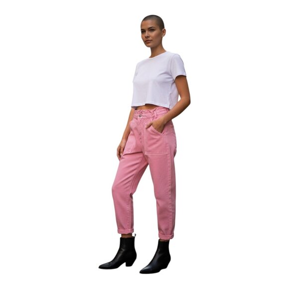 ZARA BAGGY PAPERBAG JEANS HIGH WAIST - Picture 2 of 2